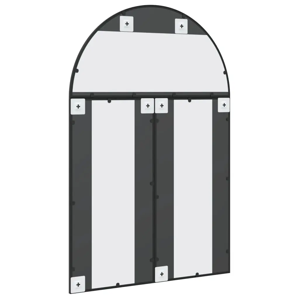 Wall Mirror Powder-Coated Iron Frame Glass 80x120 cm Black Arch Decor