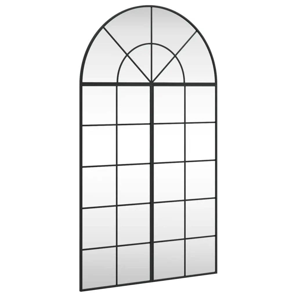 Black Arch Wall Mirror 80x140 cm with Iron Frame
