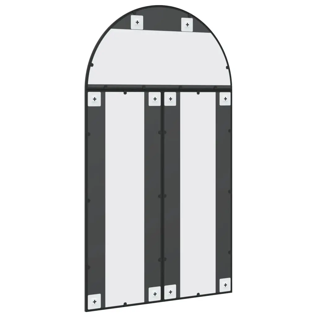 Black Arch Wall Mirror 80x140 cm with Iron Frame