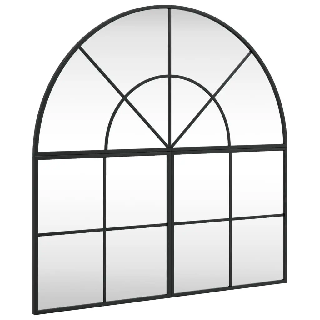 Wall Mirror Black 80x80 cm Arch Iron Frame Bathroom Bedroom Living Room Decor