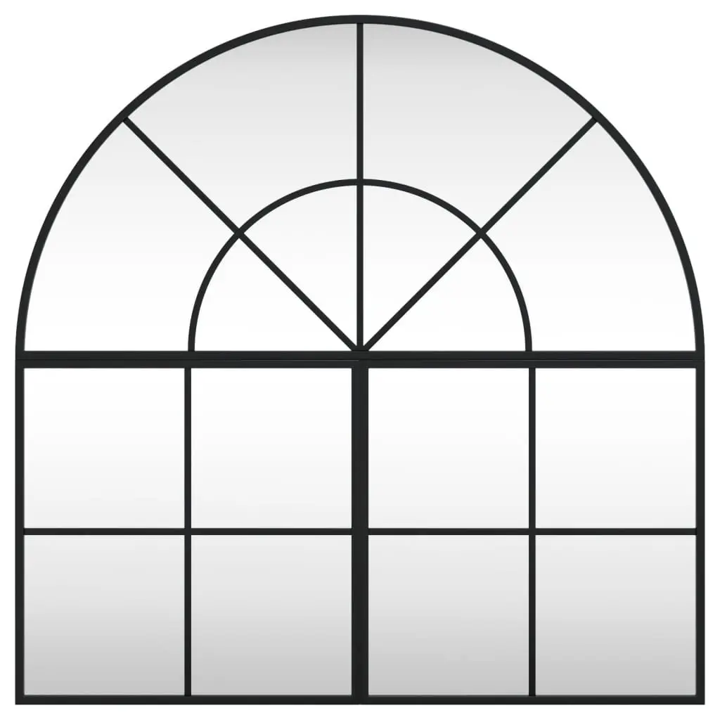 Wall Mirror Black 80x80 cm Arch Iron Frame Bathroom Bedroom Living Room Decor