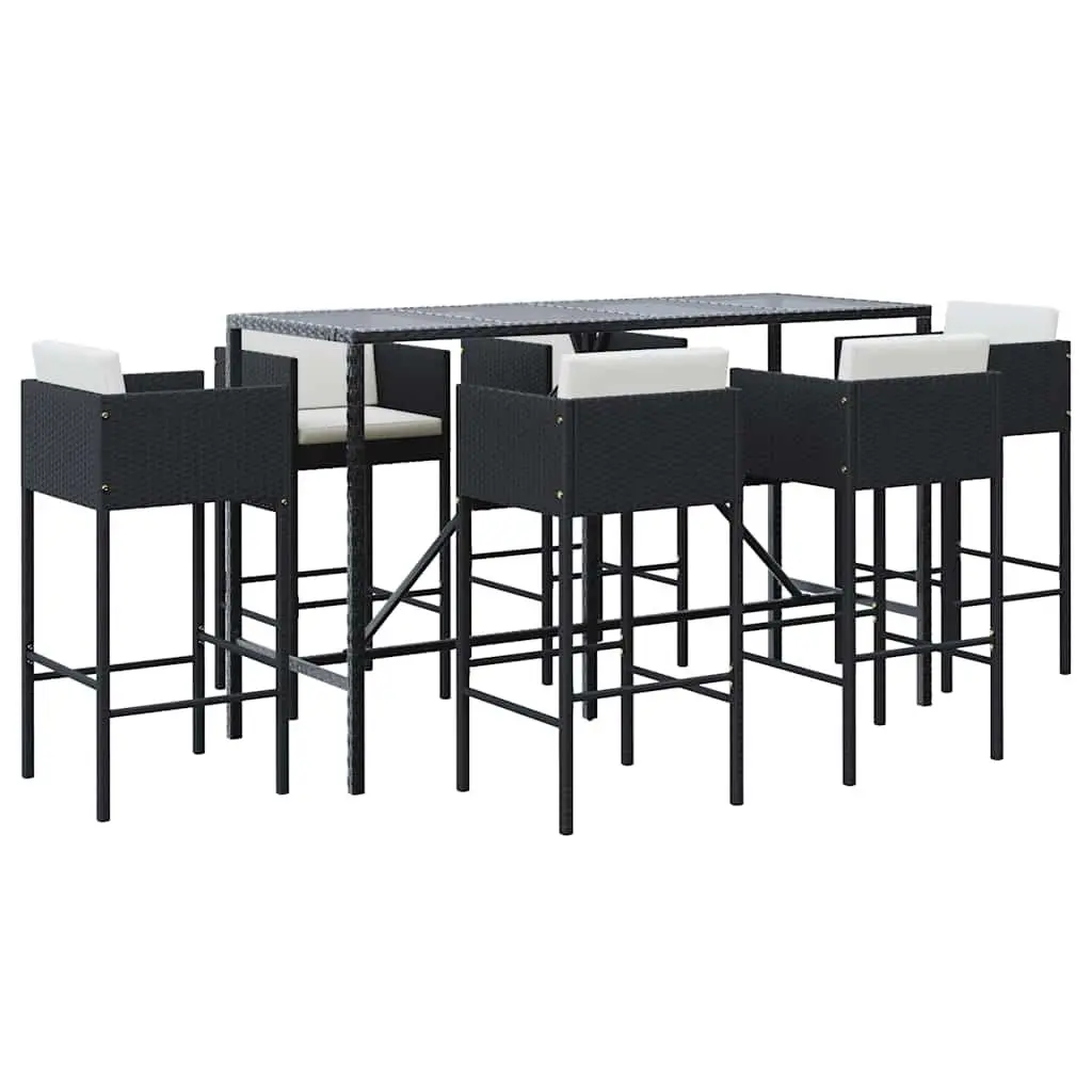 7 Piece Garden Bar Set with Cushions