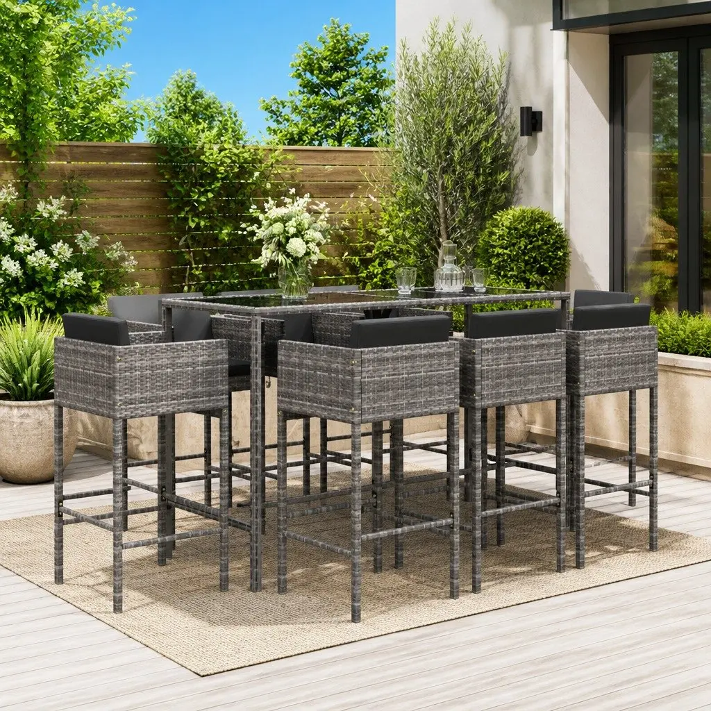 9 Piece Garden Bar Set for Outdoor Spaces