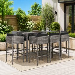 Durable 9 Piece Garden Bar Set for Outdoor Spaces