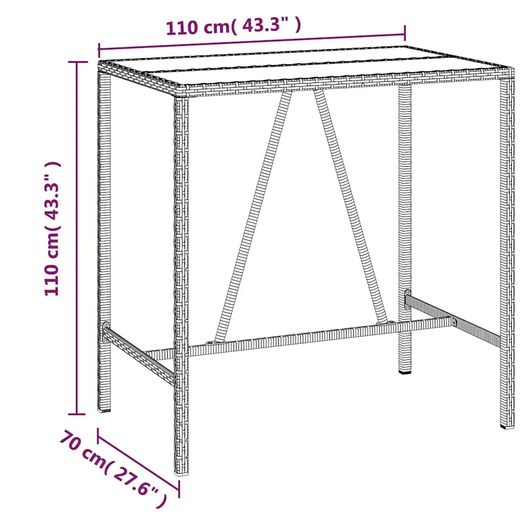 7-Piece Garden Bar Set with Cushions