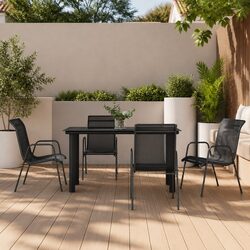 Stylish 5 Piece Garden Dining Set with Durable Steel Frame