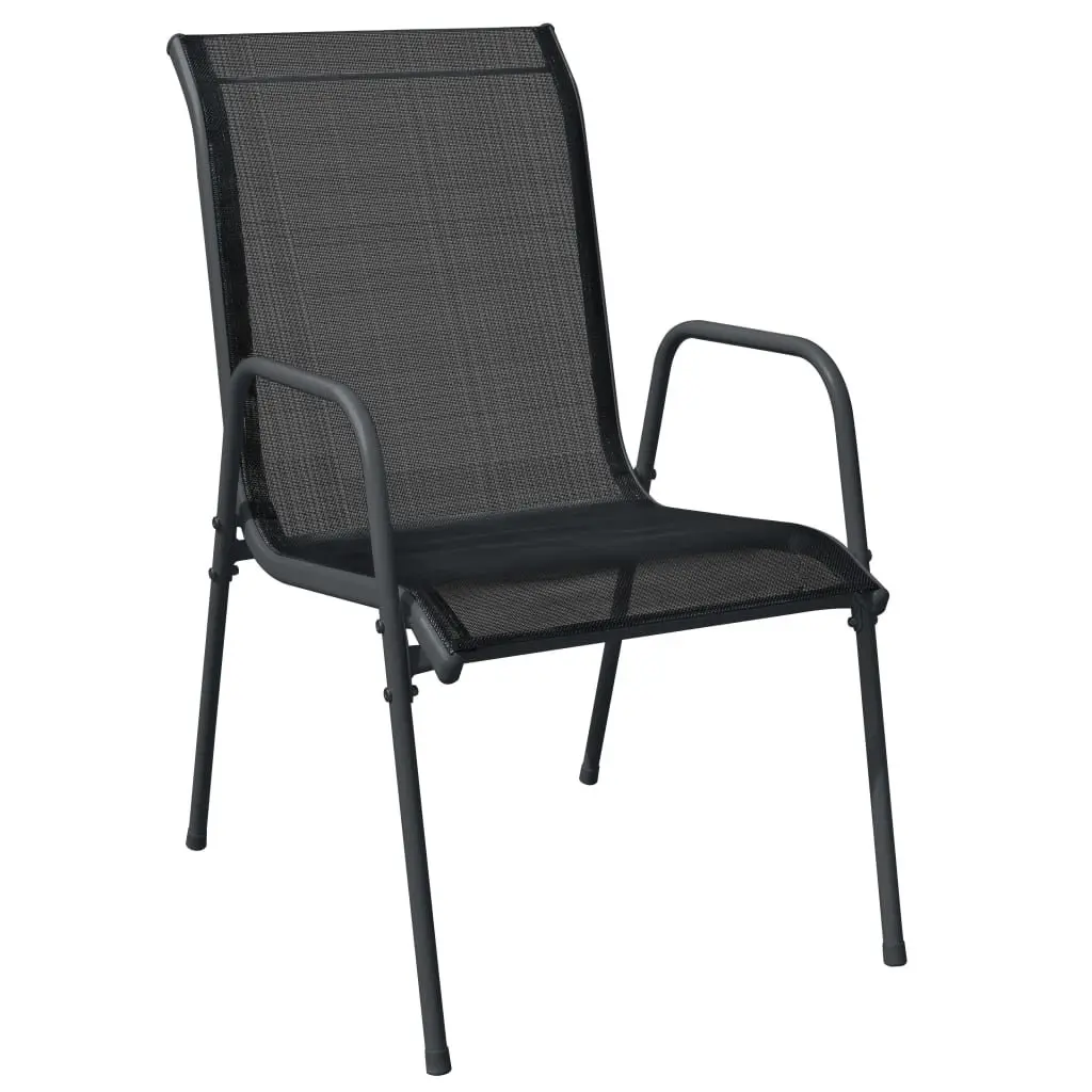7-Piece Black Steel Garden Dining Set