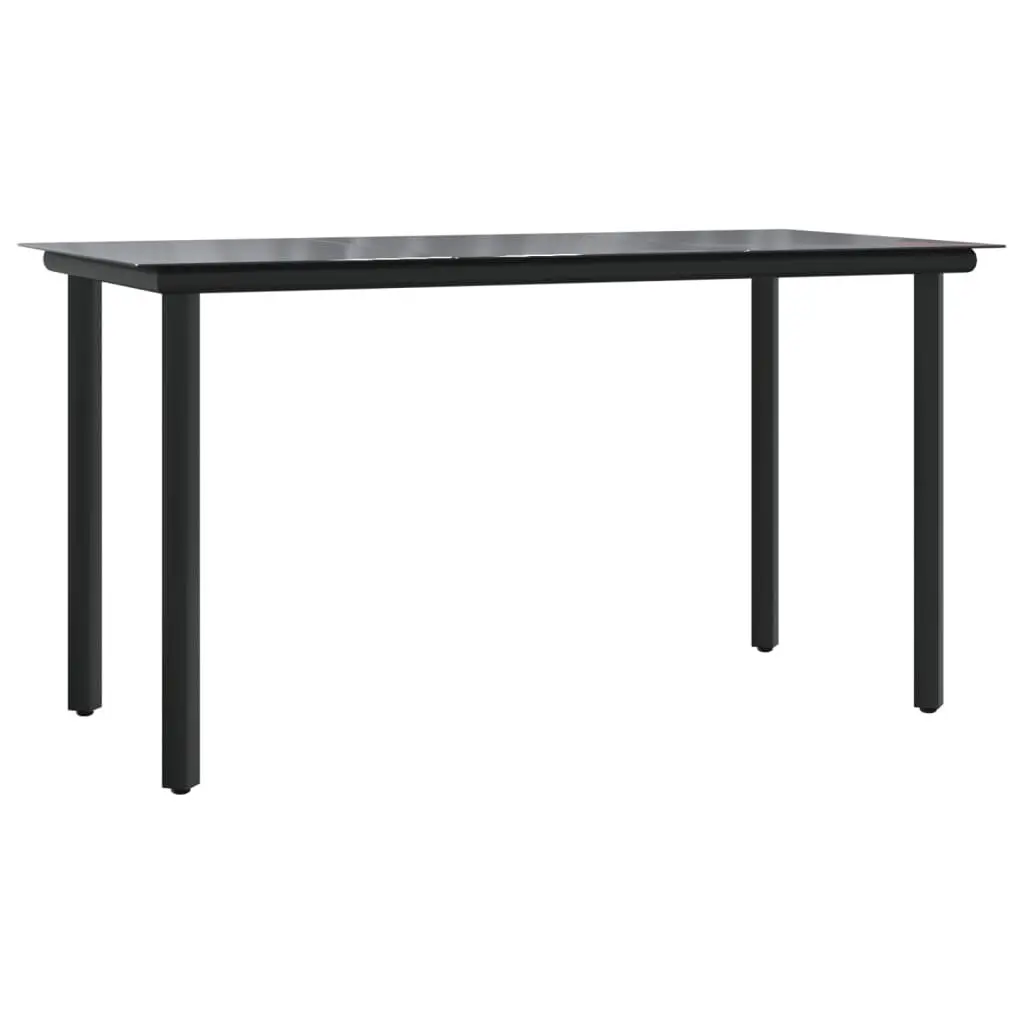 7-Piece Black Steel Garden Dining Set