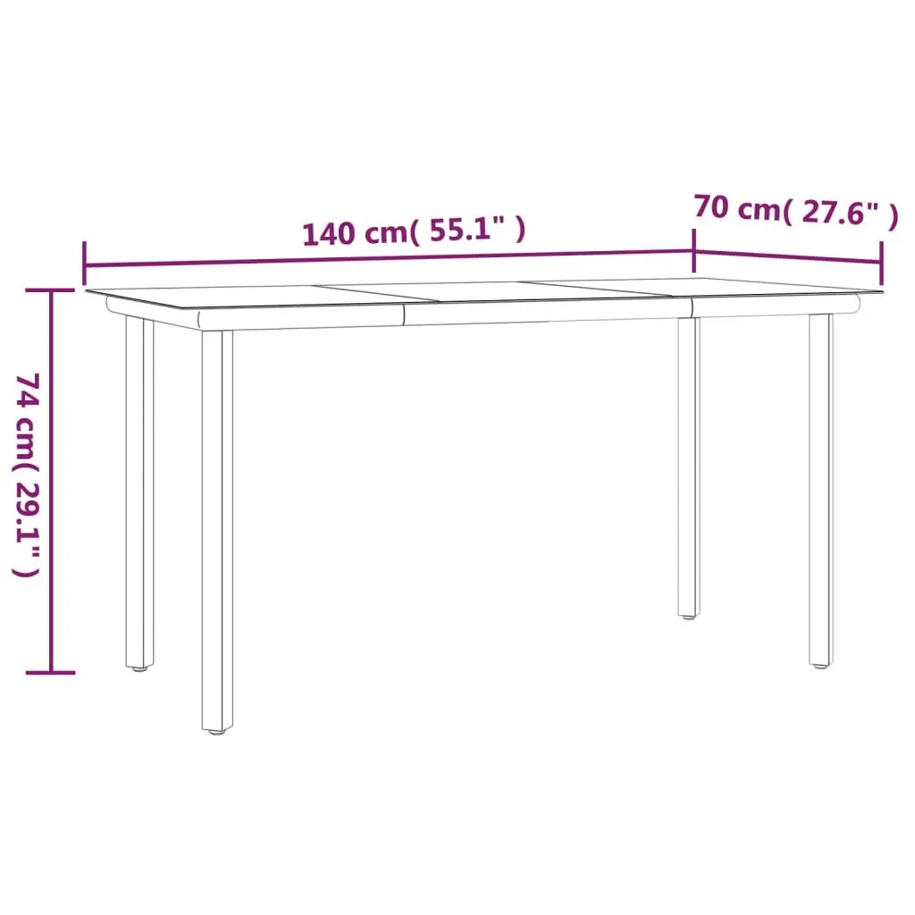 7 Piece Garden Dining Set with Black Steel Frame