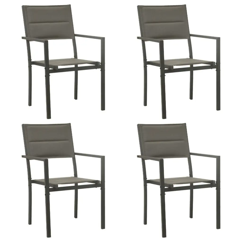 Black Steel Textilene 5-Piece Garden Dining Set