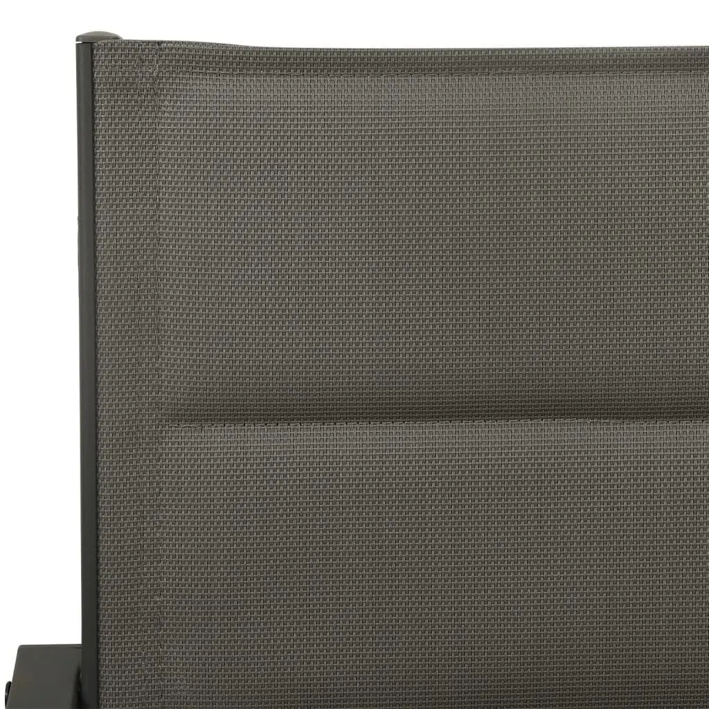 Black Steel Textilene 5-Piece Garden Dining Set