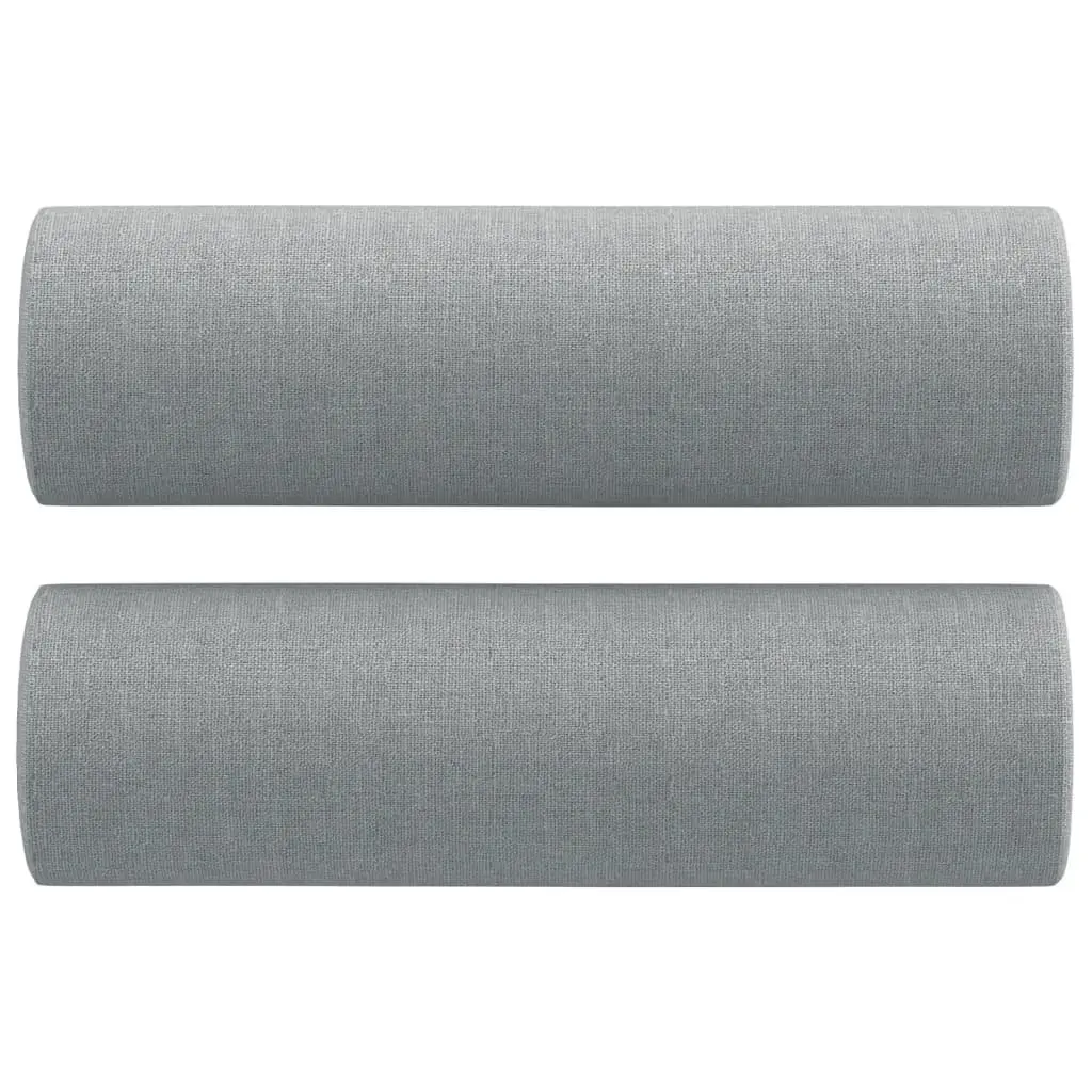 2-Seater Grey Sofa with Throw Pillows 120cm