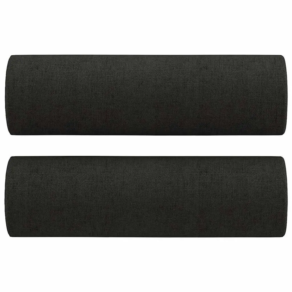 3-Seater Sofa Fabric 180cm Black Modern Lounge Couch