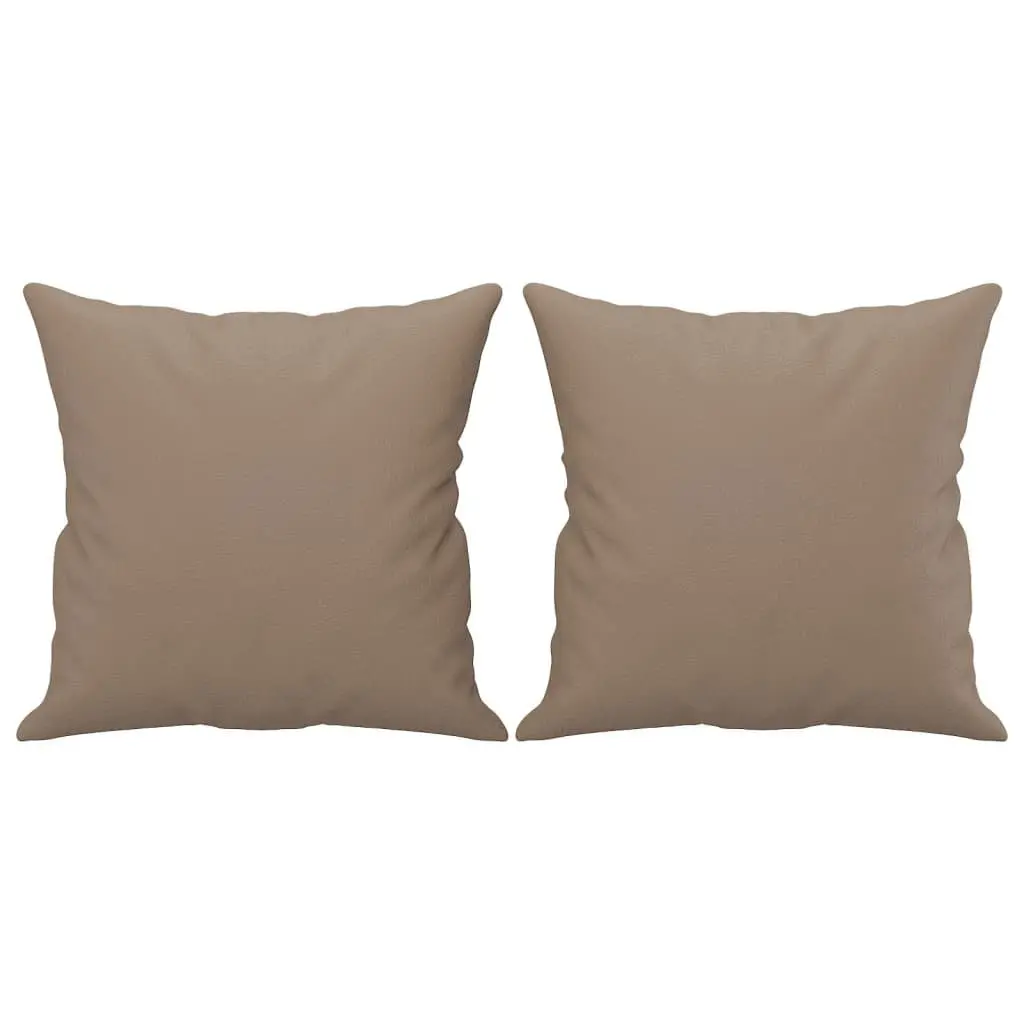 Brown Faux Leather 2-Seater Sofa with Pillows