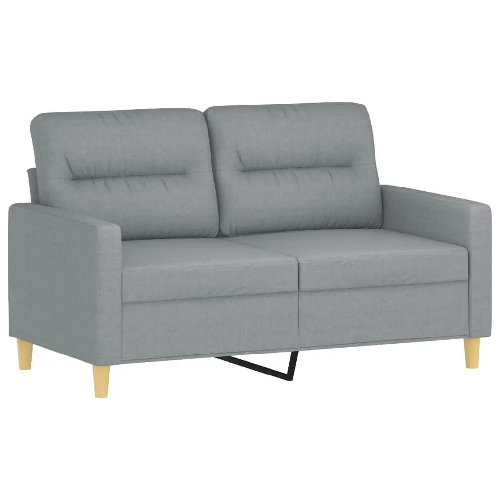 Light Grey 2-Seater Sofa with Decorative Pillows