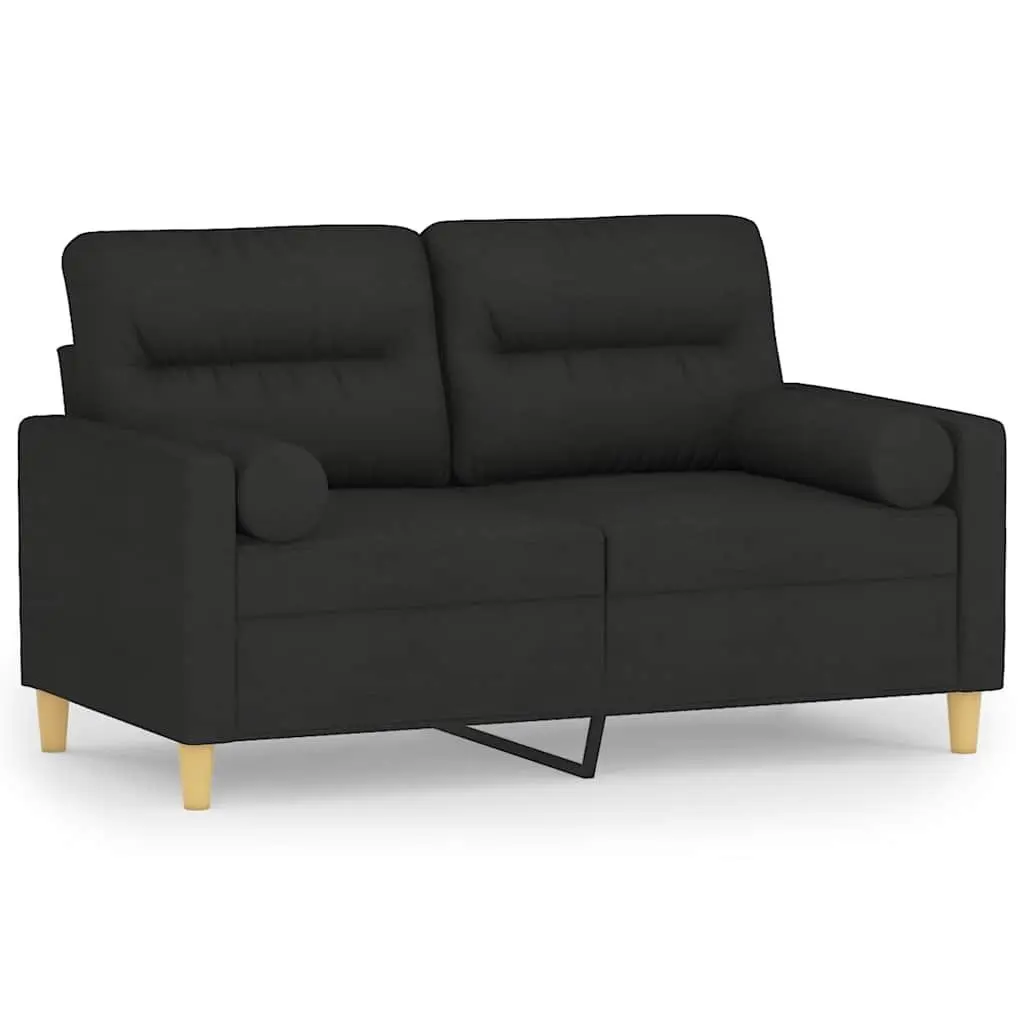 2-Seater Sofa Fabric 120cm Black