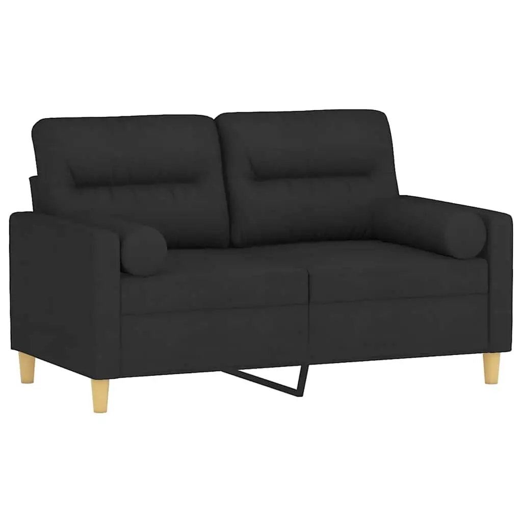 2-Seater Sofa Fabric 120cm Black
