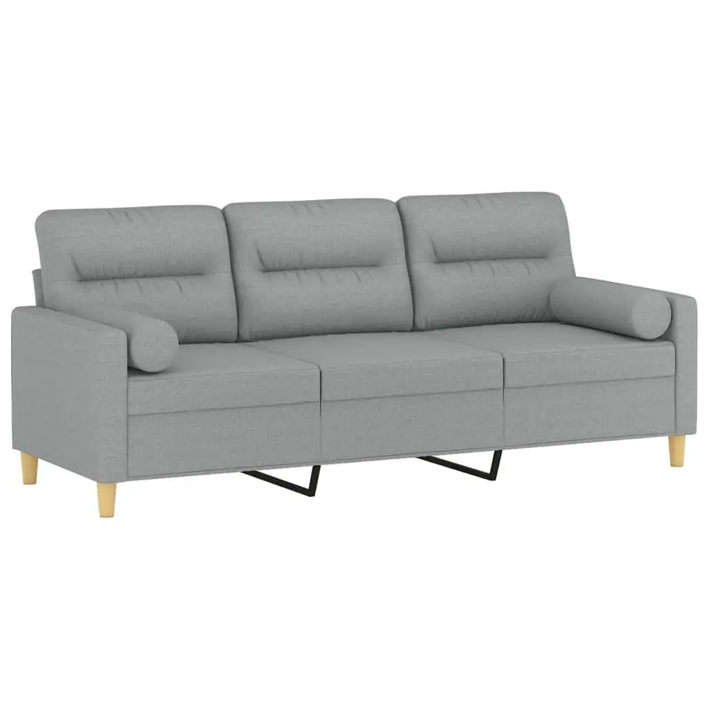 Light Grey 3-Seater Sofa with Durable Metal Frame