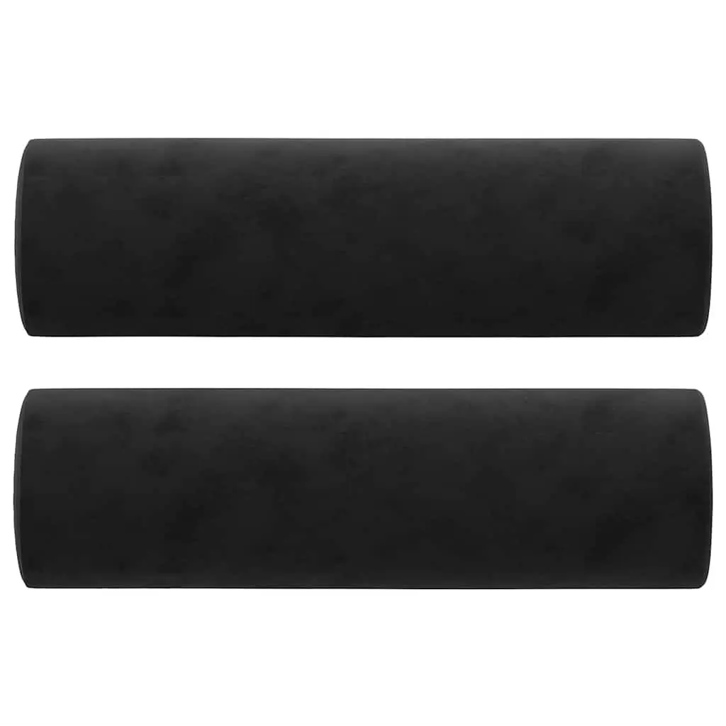 2-Seater Sofa Velvet Black 120cm Modern Couch