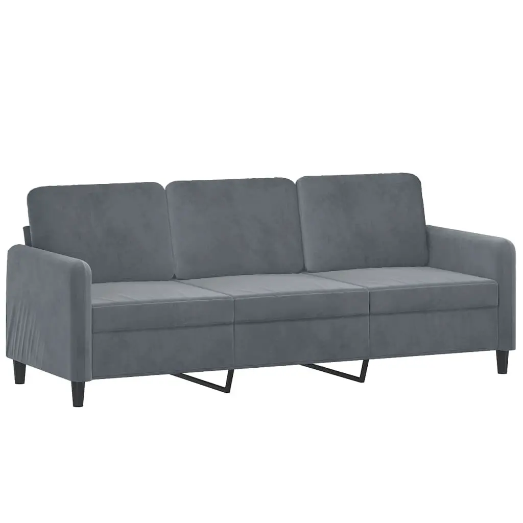 3-Seater Sofa Velvet 180 cm Grey