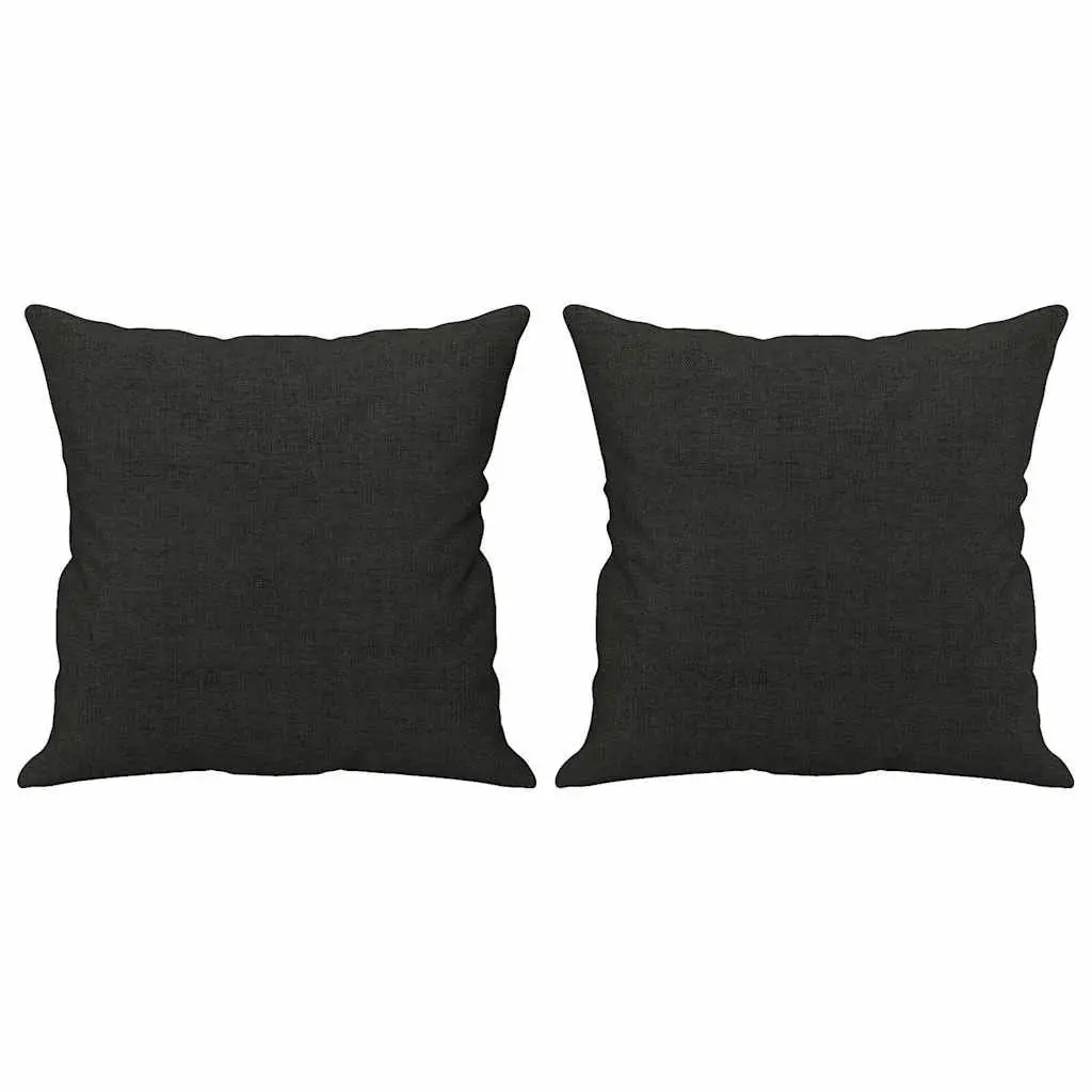 Black 2-Seater Sofa with Throw Pillows 120cm