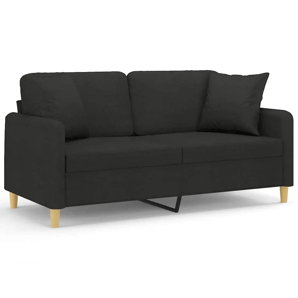 2-Seater Sofa Fabric 140cm Black