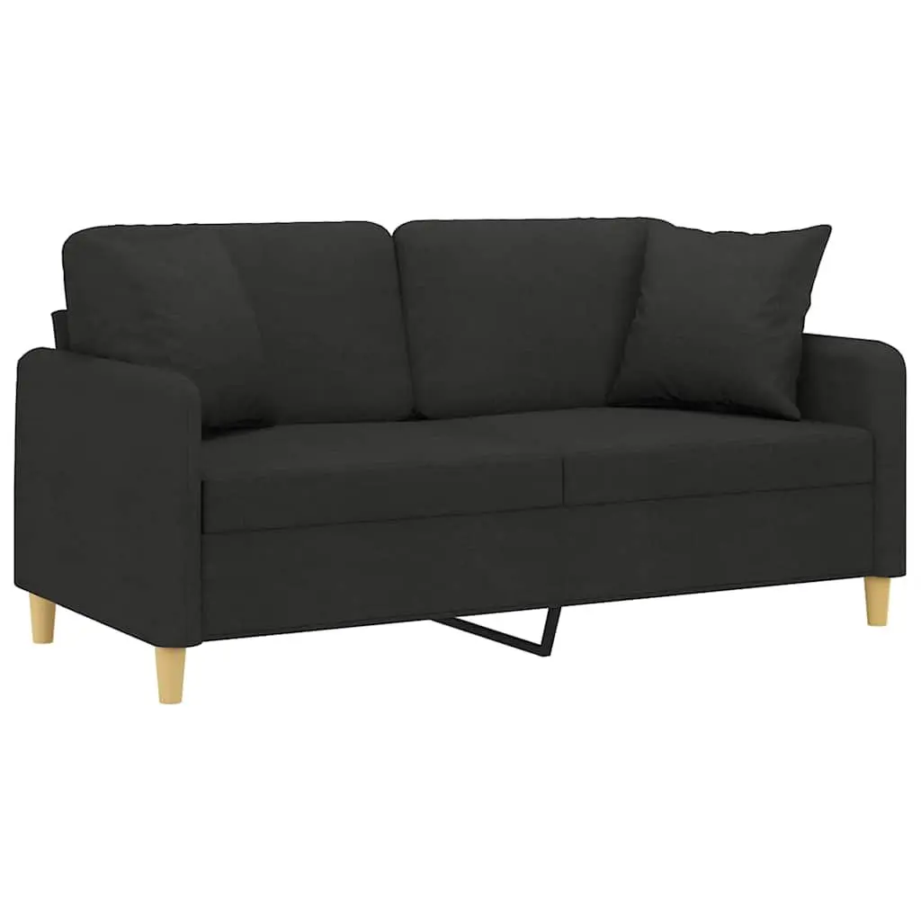 2-Seater Sofa Fabric 140cm Black