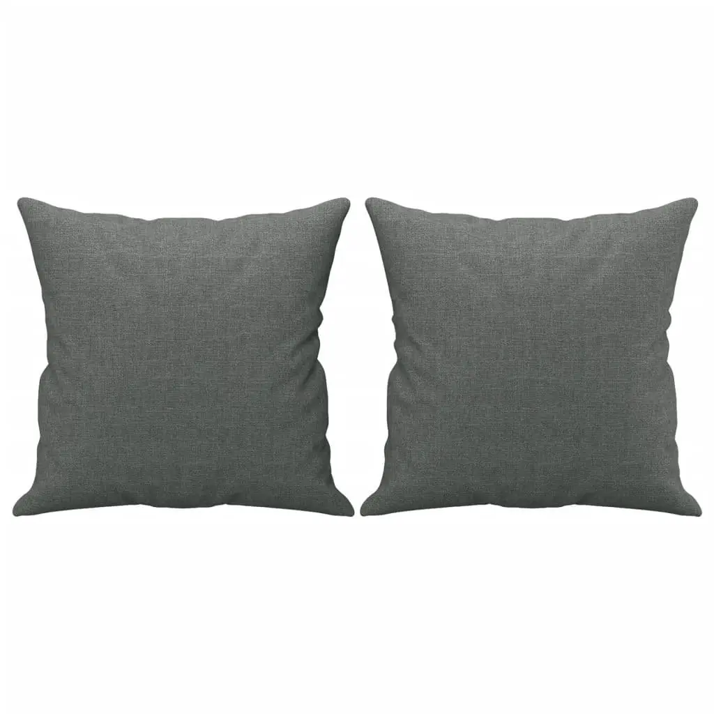 3-Seater Sofa in Dark Grey with Throw Pillows