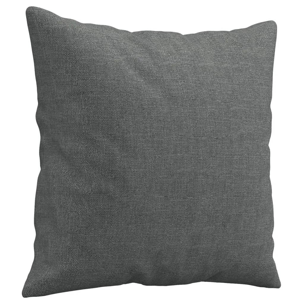 3-Seater Sofa in Dark Grey with Throw Pillows