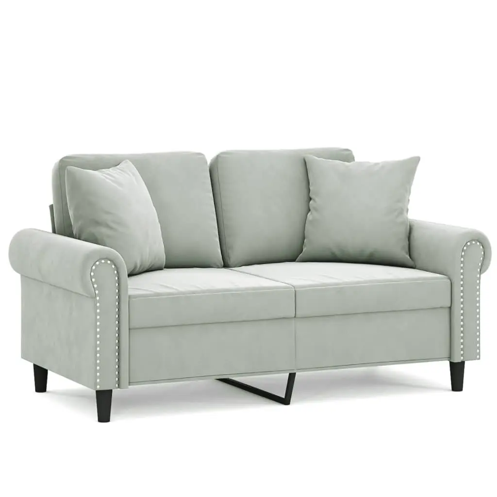 2-Seater Sofa Velvet 120cm Grey