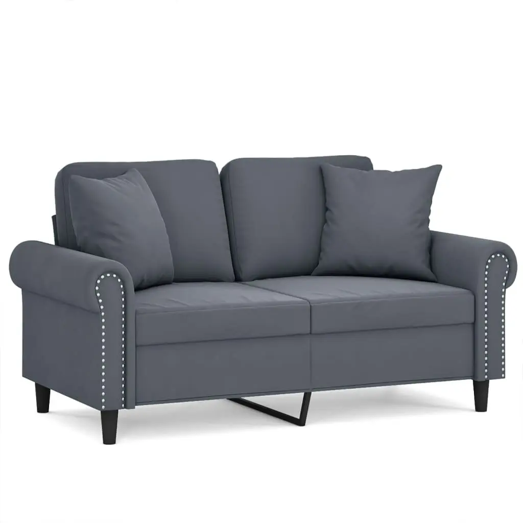2-Seater Sofa Velvet 120cm Grey