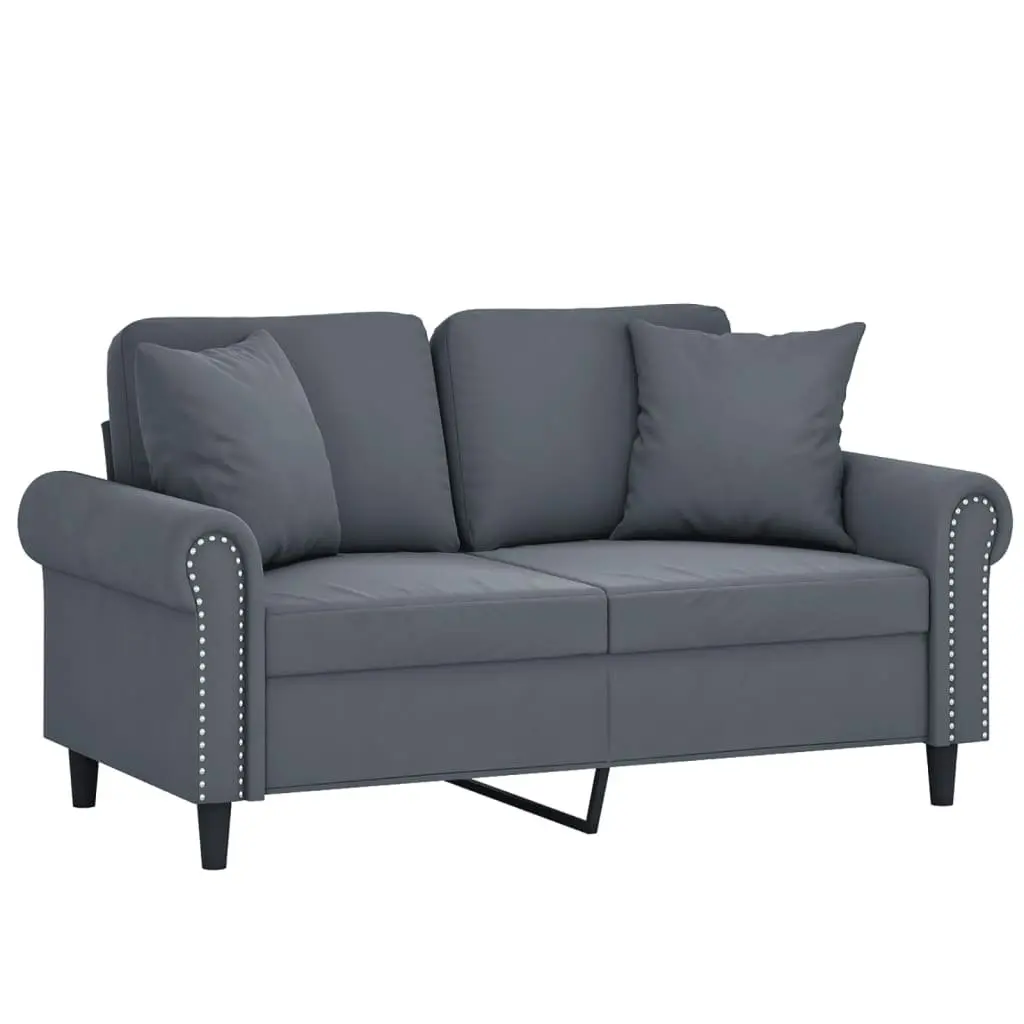 2-Seater Sofa Velvet 120cm Grey