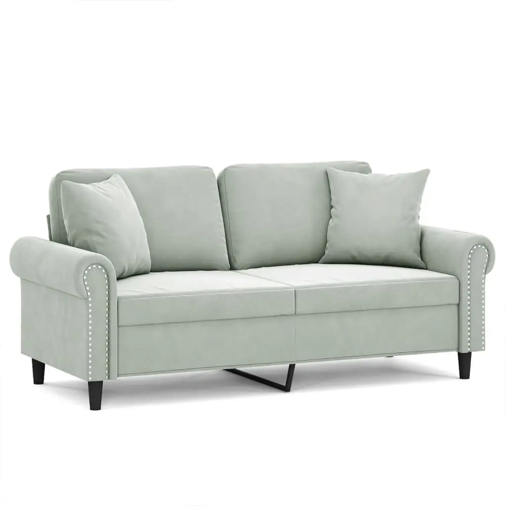 2-Seater Sofa Velvet 140cm Grey