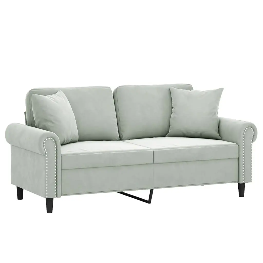 2-Seater Sofa Velvet 140cm Grey