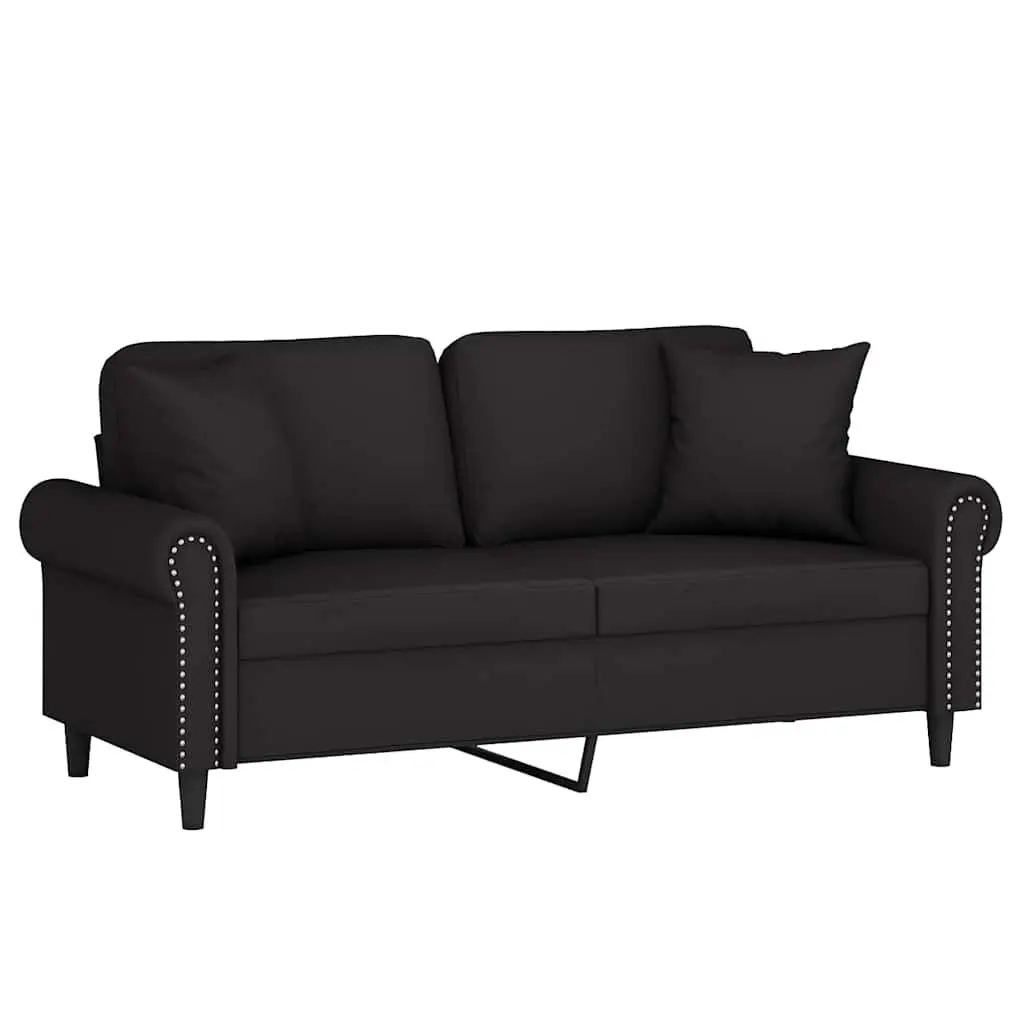 2-Seater Sofa Velvet 140cm Black