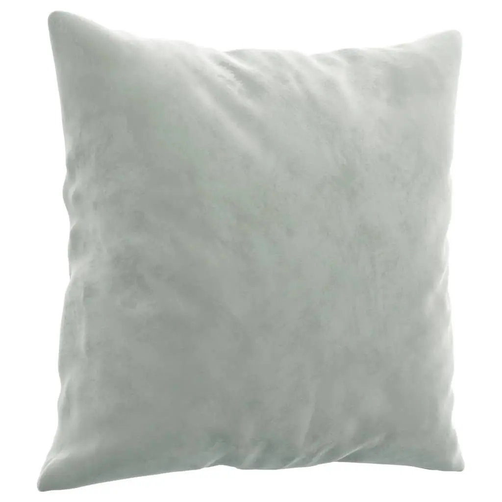3-Seater Sofa in Grey Velvet with Pillows