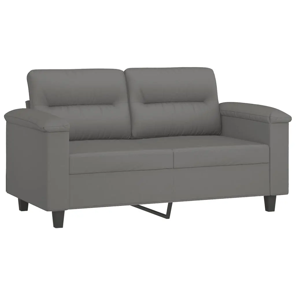 Grey 2-Seater Sofa with Throw Pillows for Comfort