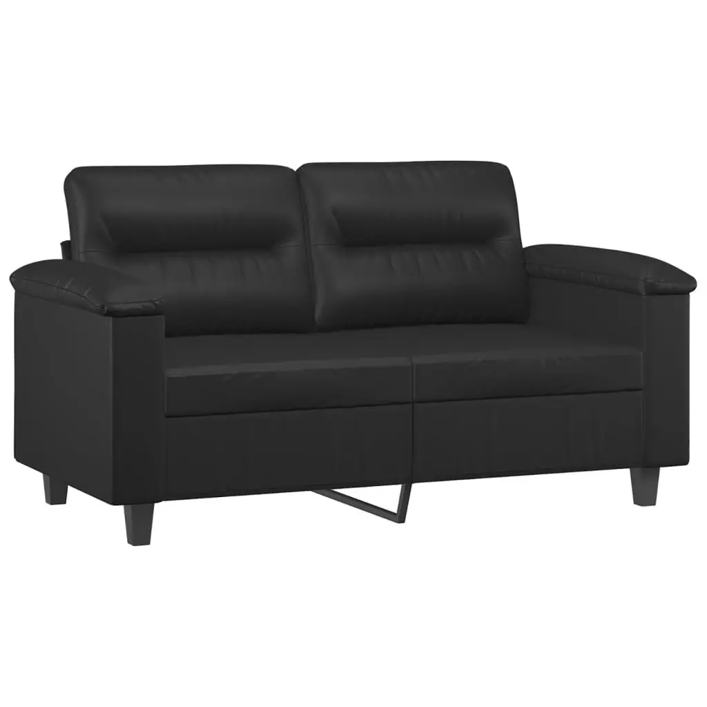 2-Seater Sofa with Faux Leather and Pillows