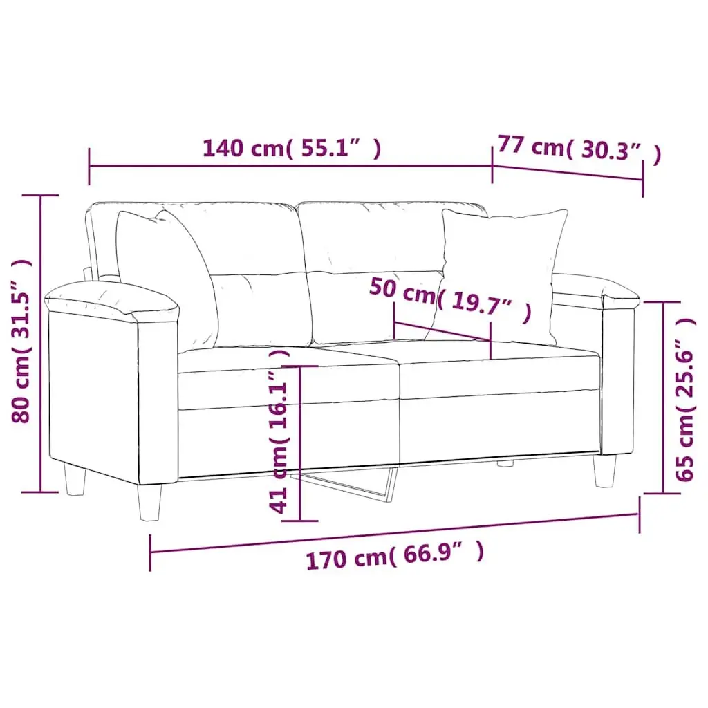 2-Seater Sofa Faux Leather 140cm Black