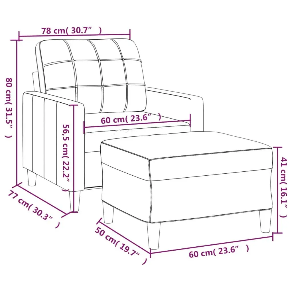 Grey Fabric Lounge Chair with Matching Footstool
