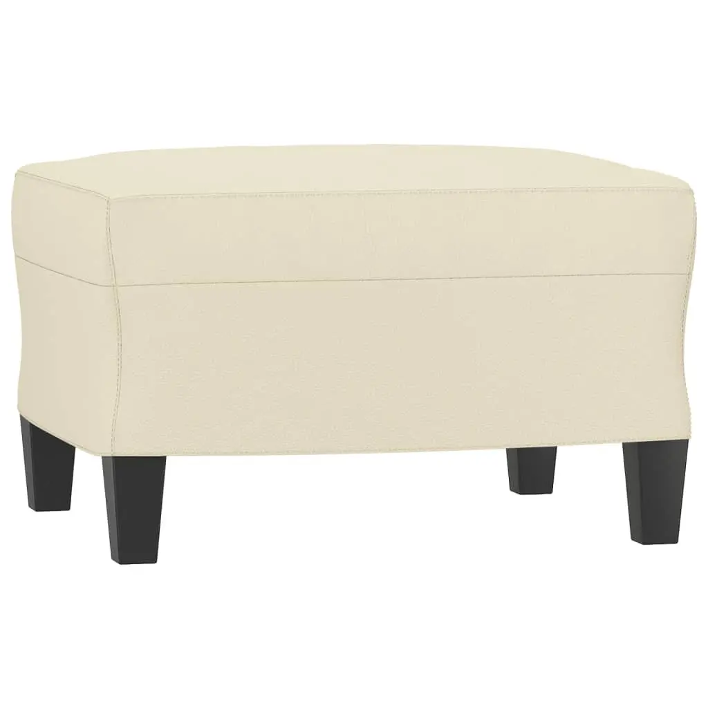 Sofa Chair Faux Leather Cream Compact with Footstool