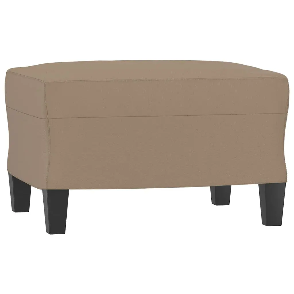 Faux Leather Sofa Chair with Footstool in Brown