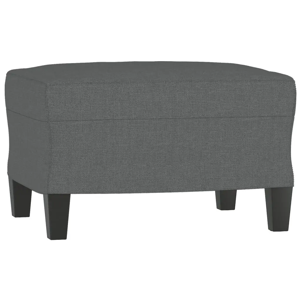 Grey Fabric Armchair with Footstool for Relaxing