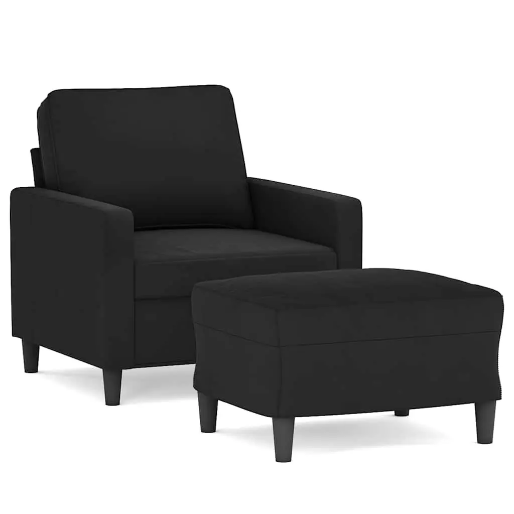 Sofa Armchair Velvet 60cm Black
