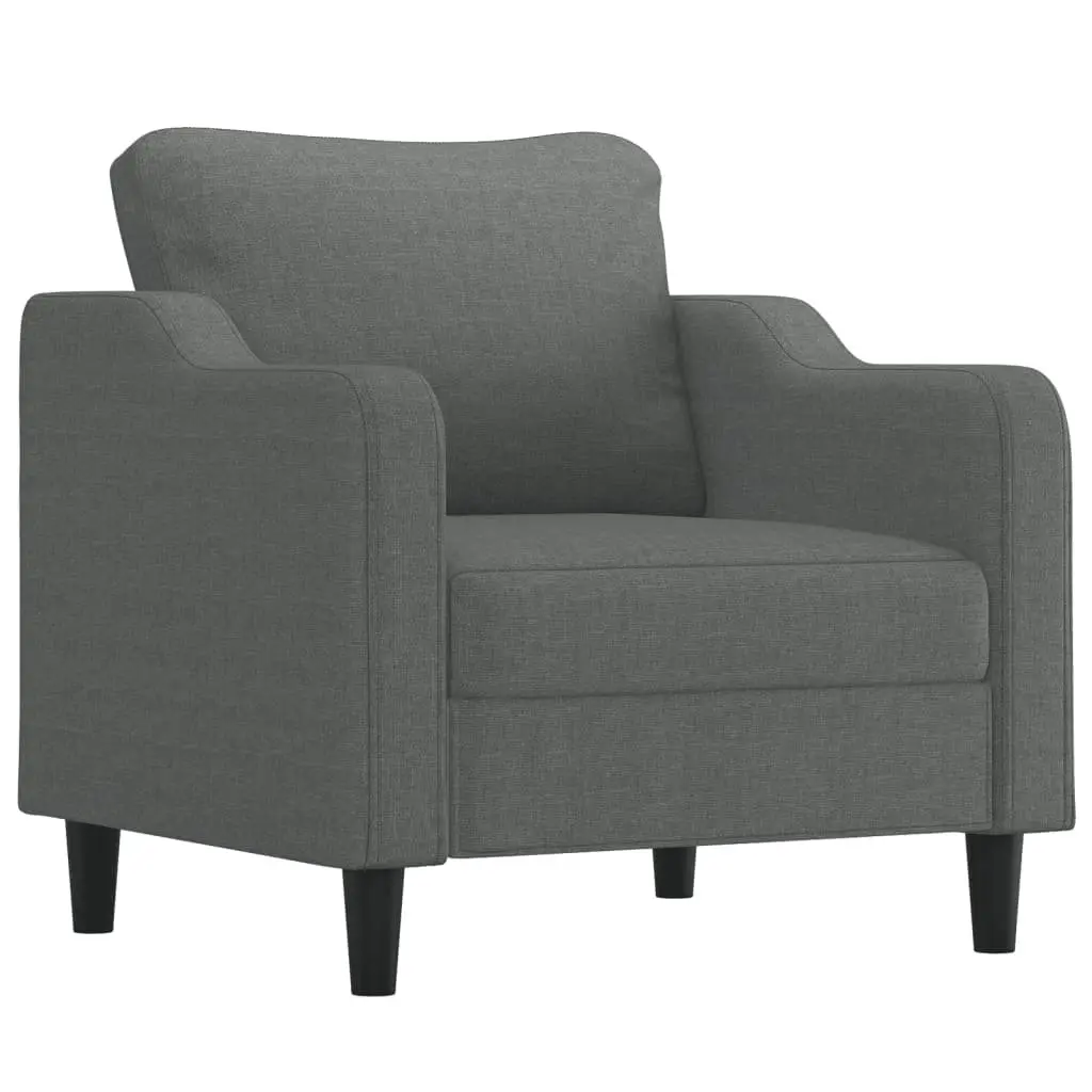 Sofa Chair Fabric 60cm Dark Grey with Footstool