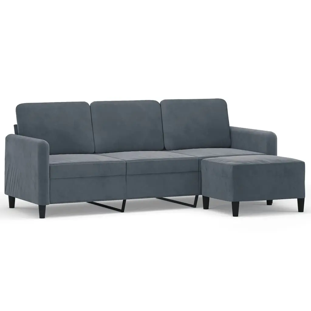 3-Seater Sofa Velvet 180cm Grey