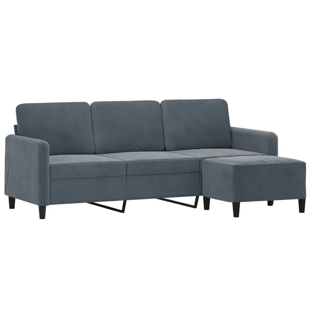 3-Seater Sofa Velvet 180cm Grey