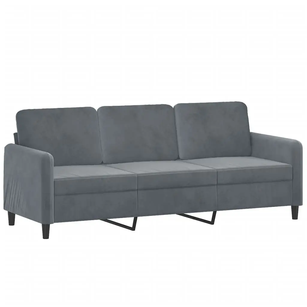 3-Seater Sofa Velvet 180cm Grey