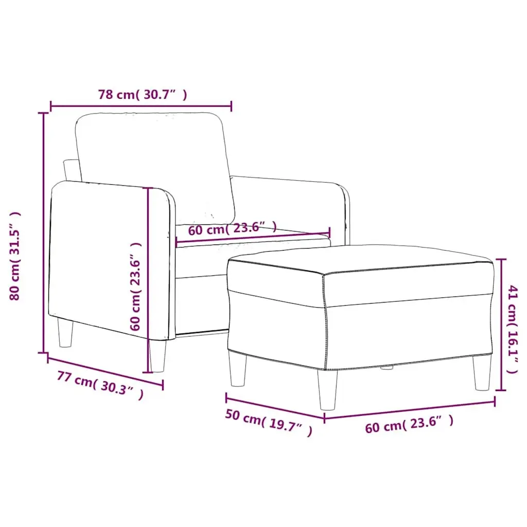 Black Fabric Sofa Chair with Footstool Relaxing Lounge Armchair Seating