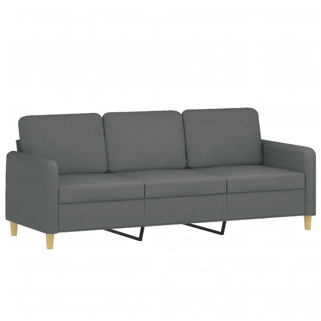 3-Seater Sofa with Grey Footstool 180cm